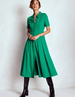 Boden Tenues De Travail|Robes & Combinaisons-Robe-chemise Bridget en point de Rome Vert joyau