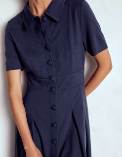 Boden Tenues De Travail|Robes & Combinaisons-Robe-chemise Bridget en point de Rome Bleu marine