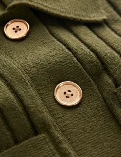 Boden Tenues De Travail|Robes & Combinaisons-Robe-chemise Brönte en maille côtelée Vert des bois