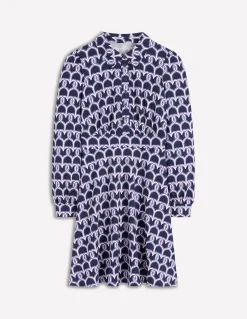 Boden Tenues De Travail|Robes & Combinaisons-Robe-chemise courte en jersey Orla Bleu marine foncé, motif Heart Link