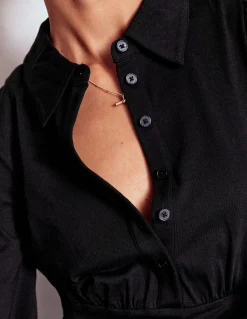 Boden Tenues De Travail|Robes & Combinaisons-Robe-chemise courte en jersey Orla Noir