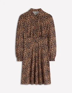 Boden Tenues De Travail|Robes & Combinaisons-Robe-chemise courte en jersey Orla Motif Cheetah Pop