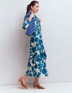 Boden Tenues De Travail|Robes & Combinaisons-Robe-chemise longue Ellie en coton Motif Floral Frenzy ivoire