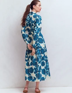 Boden Tenues De Travail|Robes & Combinaisons-Robe-chemise longue Ellie en coton Motif Floral Frenzy ivoire
