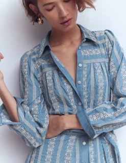 Boden Robes & Combinaisons|Robes Coupe Petite-Robe-chemise longue Ellie en coton Jean Brodé