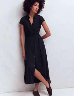 Boden Tenues De Travail|Robes & Combinaisons-Robe-chemise Marcia en jersey Bleu marine