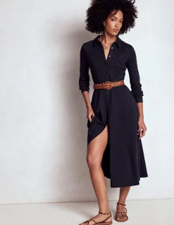 Boden Tenues De Travail|Robes & Combinaisons-Robe-chemise Marcia en jersey Bleu marine