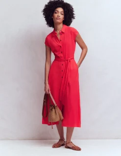 Boden Tenues De Travail|Robes & Combinaisons-Robe-chemise Marcia en jersey Rouge coquelicot