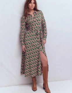 Boden Tenues De Travail|Robes & Combinaisons-Robe-chemise Marcia en jersey Vert chasseur, motif Heart Link