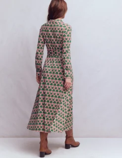 Boden Tenues De Travail|Robes & Combinaisons-Robe-chemise Marcia en jersey Vert chasseur, motif Heart Link