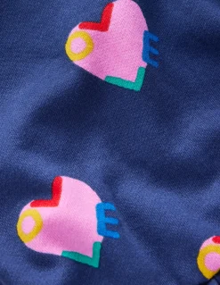Boden Robes-Robe-sweat à emmanchures basses Motif Love Hearts bleu tribord