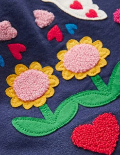 Boden Robes-Robe-sweat décontractée Oiseaux bleu marine universitaire