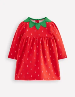 Boden Robes-Robe-sweat fantaisie Rouge tarte aux fraises