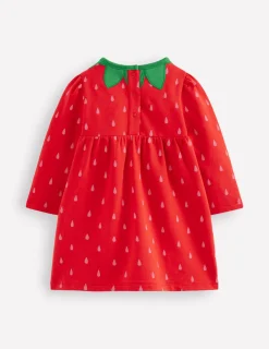 Boden Robes-Robe-sweat fantaisie Rouge tarte aux fraises