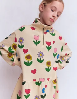 Boden Robes-Robe-sweat partiellement zippée Motif Sunflower Garden blanc calicot