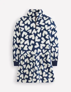 Boden Robes-Robe-sweat partiellement zippée Motif Collage Hearts bleu marine universitaire
