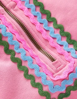 Boden Robes-Robe-sweat partiellement zippée Brume rose