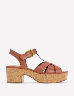 Boden Chaussures À Talons-Salomés compensées Fauve