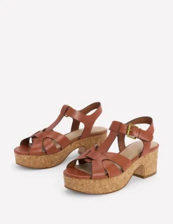 Boden Chaussures À Talons-Salomés compensées Fauve