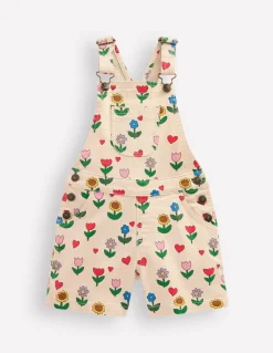 Boden Pantalons|Robes-Salopette courte Motif Sunflower Garden ivoire