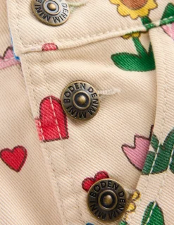 Boden Pantalons|Robes-Salopette courte Motif Sunflower Garden ivoire