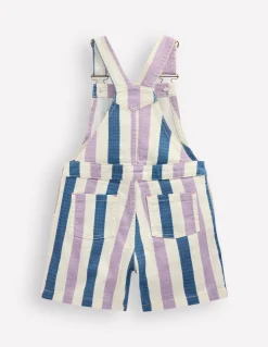 Boden Pantalons|Robes-Salopette courte Rayé violet/bleu marine