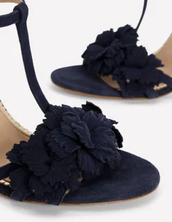 Boden Chaussures À Talons-Sandales à fleurs Bleu marine