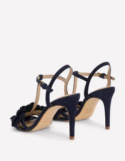 Boden Chaussures À Talons-Sandales à fleurs Bleu marine