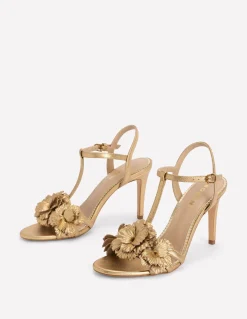 Boden Chaussures À Talons-Sandales à fleurs Doré