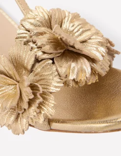 Boden Chaussures À Talons-Sandales à fleurs Doré