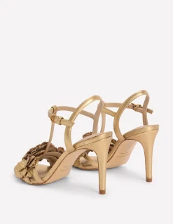 Boden Chaussures À Talons-Sandales à fleurs Doré