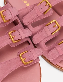 Boden Chaussures Plates|Sandales-Sandales à semelle ergonomique et trois brides Rose fard