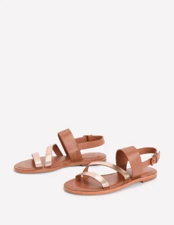 Boden Chaussures Plates|Sandales-Sandales asymétriques Fauve/doré