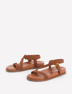Boden Chaussures Plates|Sandales-Sandales asymétriques épaisses Daim fauve