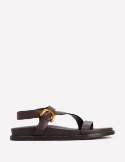 Boden Chaussures Plates|Sandales-Sandales asymétriques épaisses Chocolat