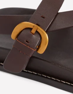 Boden Chaussures Plates|Sandales-Sandales asymétriques épaisses Chocolat