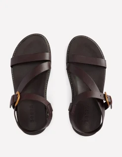 Boden Chaussures Plates|Sandales-Sandales asymétriques épaisses Chocolat