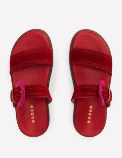 Boden Chaussures Plates|Sandales-Sandales Caryl à deux brides Rouge Vif (BN883)