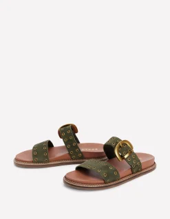 Boden Chaussures Plates|Sandales-Sandales Caryl à deux brides Vert olive profond