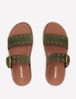 Boden Chaussures Plates|Sandales-Sandales Caryl à deux brides Vert olive profond