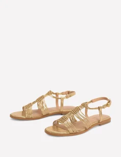 Boden Chaussures Plates|Sandales-Sandales nouées à brides multiples Doré