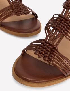 Boden Chaussures Plates|Sandales-Sandales nouées à brides multiples Fauve