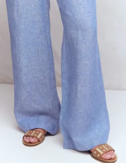 Boden Chaussures Plates|Sandales-Sandales plates à brides entrelacées Fauve