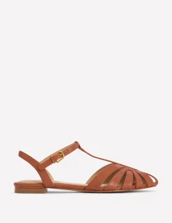 Boden Chaussures Plates|Sandales-Sandales plates effet cage Fauve