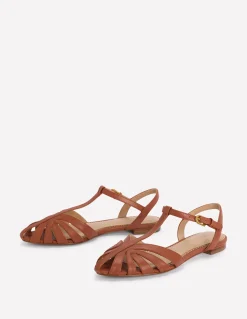 Boden Chaussures Plates|Sandales-Sandales plates effet cage Fauve