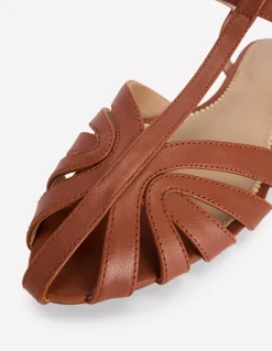 Boden Chaussures Plates|Sandales-Sandales plates effet cage Fauve