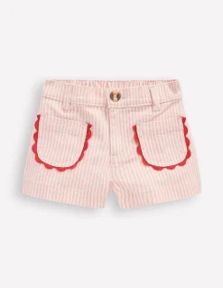 Boden Shorts-Short à poches plaquées Rayé style coutil rose