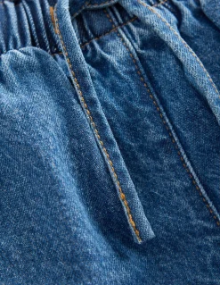 Boden Shorts-Short à taille volantée Denim vintage moyen