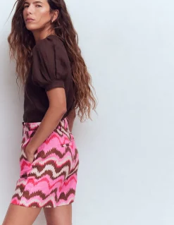 Boden Shorts|Ensembles Assortis-Short Belgravia en lin Rose puissant, vague zigzag