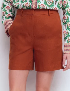 Boden Shorts-Short Belgravia en lin Orange brûlé